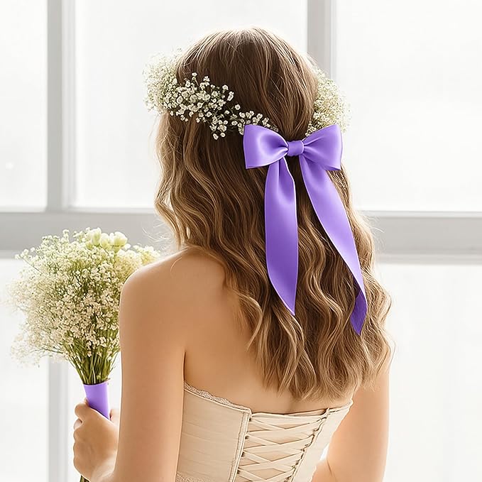 Fullive 1 1/2 Inch Violet Satin Ribbon, 30 Yards Ribbons for Crafts, Polyester Ribbon for Gift Wrapping for Birthday Graduate Valentines Day Decorations DIY Bows Wrapping Bouquet Floral Arrangements