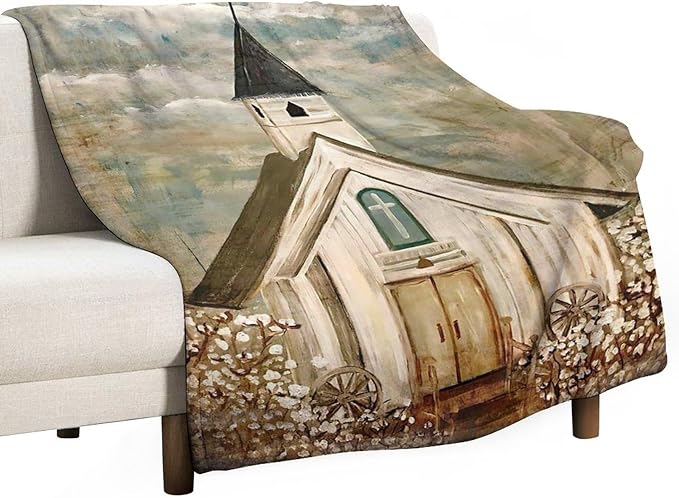 Christian Church Blanket Religious Gifts for Women Men Christian Throw Blanket for Kids Adults Soft Warm Cozy Fleece Blanket for Couch Sofa Bed 60"x80"