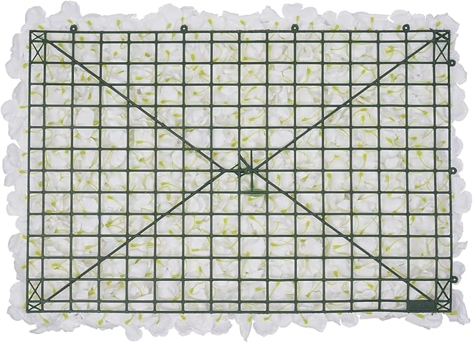 16"x 24" Artificial Flower Wall Panels,Flower Wall Mat Silk Flower Panels for Outdoor Garden Backyard Fence Fence Privacy Screen and Indoor Wall Decor(10Pcs White,Style 3)