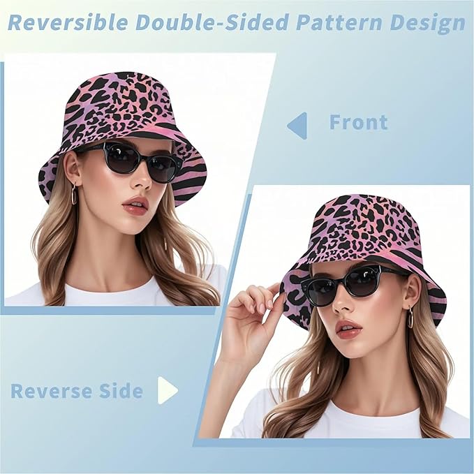 Wildflowers Floral Bucket Hat for Men Women, Summer Vacation Outdoor Travel Reversible Double Side Beach Caps Fisherman Hat