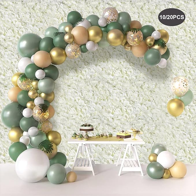 LOYALHEARTDY 20 PCS Artificial Flower Wall Panel 24" x 16" Faux Flowers Wall Decoration Miky-White Hydrangea Flower Panels Wall for Home Party Wedding Christmas Festival Photo Backgdrop Decor