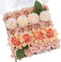 TINGE TIME Artificial Flowers Combo Box Set, Blush Gradient Color Fake Flower Leaf with Stems for DIY Wedding Bouquets Table Centerpieces Baby Shower Home Party Floral Arrangements Decorations