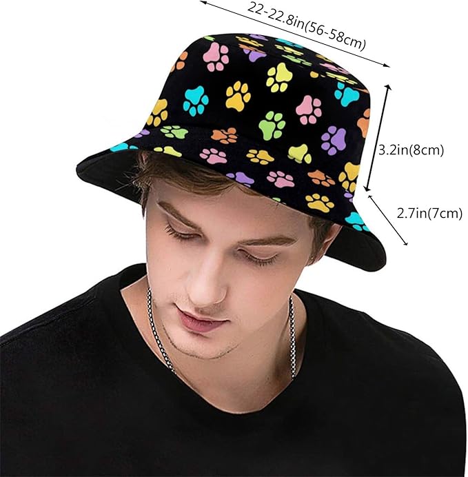 Bucket Hat for Women Men, Summer Print Hat Travel Packable Sun Cap Outdoor Hat for Women and Men