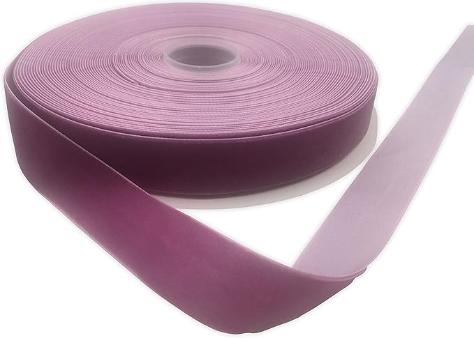 Nylon Velvet Ribbon Single Faced,1 Inch X 25Yards Spool (Purple)