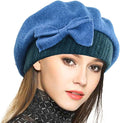VECRY Lady French Beret 100% Wool Beret Floral Dress Beanie Winter Hat