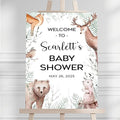 Personalized Baby Shower Welcome Sign For Boy Girl, Custom Forest Animal Yard Sign Decorations, Greenery Baby Shower Yard Signs, Cute Forest Animal Decorations Theme, Gender Reveal Sign