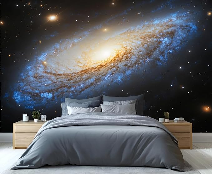 Spiral Galaxy Wall Mural, Outer Space 3D Wall Murals, Universe Wallpaper Mural, for Living Room Bedroom Large Wallpaper Indoor Decor 197" W x124.8 H