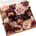 Ling's moment Artificial Flowers Combo Box Set, Dusty Rose & Lana Mauve for DIY Wedding Bouquet, Centerpieces Decor, Floral Arrangement Decor