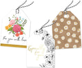 Pro Supply Global Spring Floral Theme Gift Tags - 2.5x3 Inch 24 Pack with 3 Design Styles Assorted Cardstock Prints Pre-Strung Hanging Labels Suitable for Wrapping Favors DIY Presents & Packaging Bags