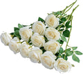 12pcs Ivory Roses Artificial Flowers Silk Flowers Fake Roses with Long Stems for Wedding Decor Home Decor Baby Shower Party Centerpieces Decorations