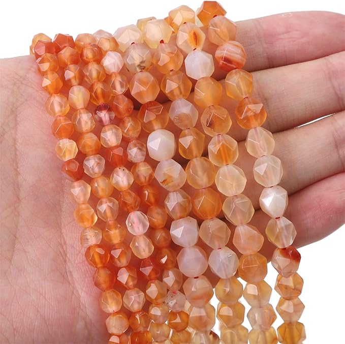 Faceted Natural Sunstone Stone Round Beads 6mm 36cm/Strand for Jewelry Making