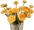8pcs Yellow Artificial Daisies Silk Pot Marigold Flowers Realistic Faux Flowers for Vase Table Centerpiece Home Wedding Party Garden Decoration(Yellow)