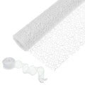 PATIKIL Flower Wrapping Mesh Paper, 15ft Floral Bouquet Craft Packaging Hollow Net Yarn with Ribbon for Flowers Gift Packaging, White