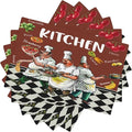 Chef Kitchen Linen Placemats Set of 6 Funny Fat Chef Cooking Theme Placemats for Indoor Outdoor Party Home Desktop Dining Room Decor 12x18 Inch