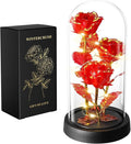 WINTERCRUSH Premium Light-Up Glass Rose - Perfect Birthday,Mother's Day,Valentine's for Women,Mom,Wife,Grandma,or Girlfriend - Colorful Rainbow Rose,Ideal for Home Decor (Red)