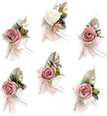 Ling's moment Boutonniere for Men, 6pcs Groom Groomsmen Boutonniere, Artificial Flowers for Wedding Decor/Prom/Homecoming, etc.Dusty Rose Mauve