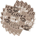 Coffee Theme Linen Placemats Set of 6 Vintage Brown Coffee Cup Table Mats Heat Resistant Place Mats for Home Party Kitchen Dining Decoration 12x18 Inch