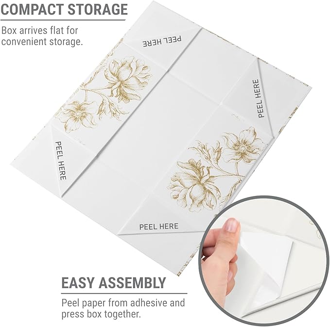 Luxury Keepsake Gift Box 3-Pack | Gold Floral Decorative Boxes with Magnetic Lids for Presents, Wedding Memory Box, and Bridal Gifts. 13.5" x 9" x 4.3"