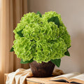 A Bunch 20in， Real Touch Hydrangea Artificial Flowers， with 5pcs Flower Head 8pcs Leaves， Faux Hydrangea Flowers for Home Office Decor Wedding Party Arrangements (1, Green)
