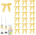 50 PCS Yellow Twist Tie Bows 2.5" Satin Ribbon Bows Decor for Gift Wrapping Craft Treat Bags Cake Pop Basket, Wedding Baby Shower Birthday Party Favors