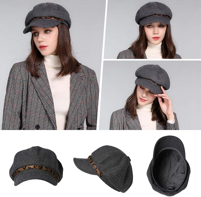 Comhats Wool Fashion Newsboy Hats for Women Winter Warm Pageboy Cabbie Cap Beret