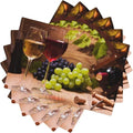 Wine Linen Placemats Set of 6 Red and White Wine Retro Country Placemat Indoor Outdoor Party Home Desktop Kitchen Dining Room Decoration 12x18 Inch