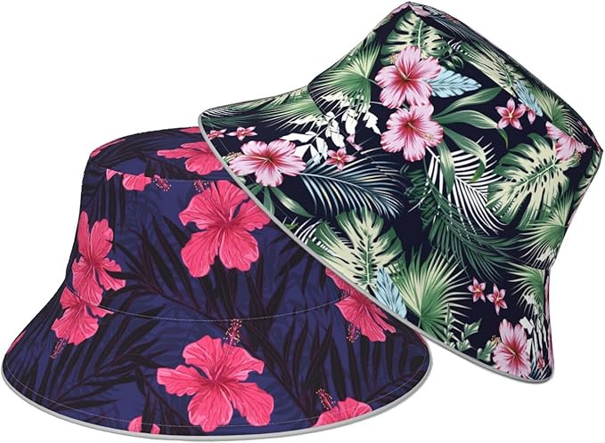 Hat Reversible Fisherman Hats Double Sided Wearing for Women Men Boys Girls