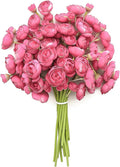 Floroom Ranunculus Artificial Flowers 18 Pcs Fuchsia Faux Silk Mini Ranunculus Bulk Fake Wedding Filler Flowers for DIY Hot Pink Bouquets, Centerpieces, Bridal Shower Decorations & Arrangements