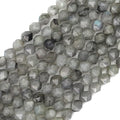 Faceted Natural Spectrolite Stone Round Beads 10mm 36cm/Strand for Jewelry Making