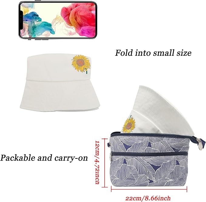 ZLYC Unisex Fashion Embroidered Bucket Hat Summer Fisherman Cap for Men Women