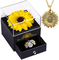 Christmas Gifts Forever Sunflower Gifts for Women Girlfriend Wife Mom, You are My Sunshine Necklace Gift Box for Birthday Wedding Mother's Day Xmas Present Sunflower Jewelry Home Decor