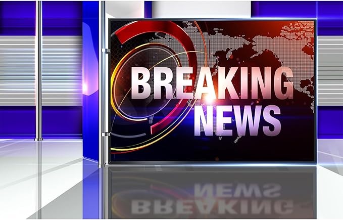 News Broadcast Hall Backdrop Studio TV Breaking News Background News Room Broadcasting Photography Background Program Record News Report Business Newsman Backdrop Kids Portrait Photo Props 10x6.5ft