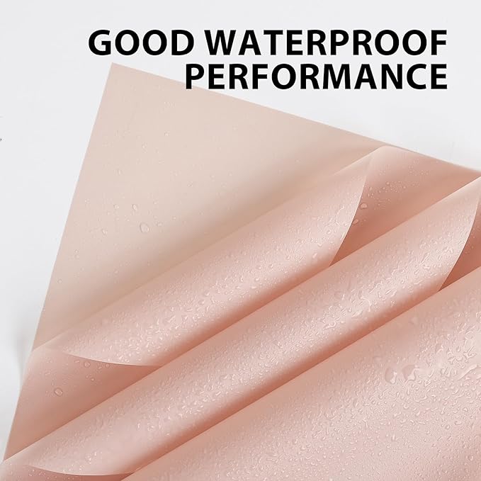 NESCCI 20 Sheet Flower Wrapping Paper - Waterproof Floral Bouquet Wrapping Paper, Florist Supplies Packaging Paper for Wedding Birthday Gift DIY (Lotus Pink)