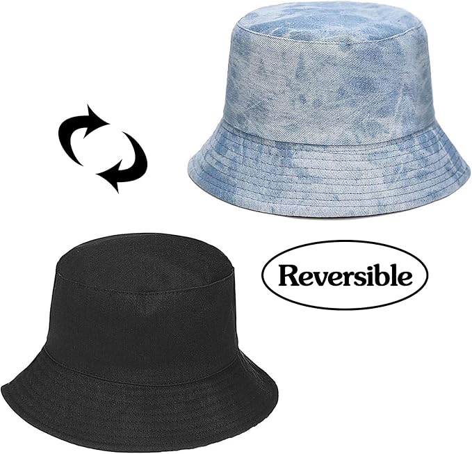 XYIYI Cute Bucket Hat Beach Fisherman Hats for Women, Reversible Double-Side-Wear