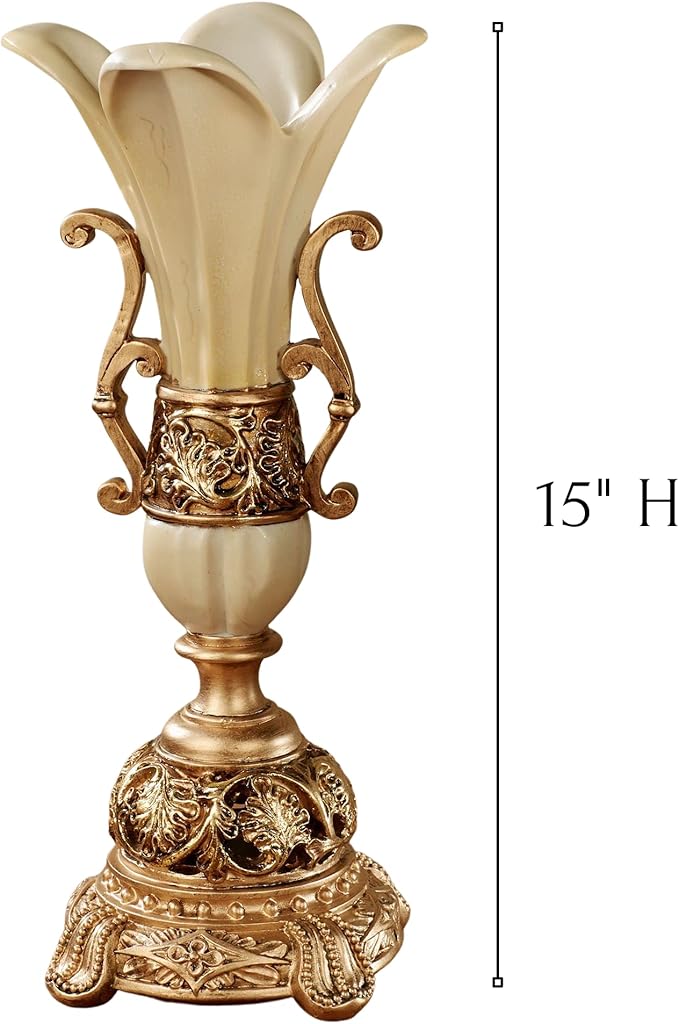 Touch of Class Chalmette Table Vase - Gold/Ivory - Victorian Style - Elegant Vases for Bedroom, Bathroom, Kitchen