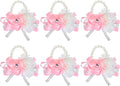 MECCANIXITY 6Pcs Wrist Corsage Artificial Flower Bracelets Rose Wrist Bride Groom Decorative for Wedding Ceremony Prom Party Anniversary Pink