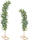 Metal Arch Backdrop Stand, 2 set Gold Metal Curved Top Wedding Arch Frames, Flower Arch Door Floral Decorations for Wedding Birthday Party Anniversary Ceremony
