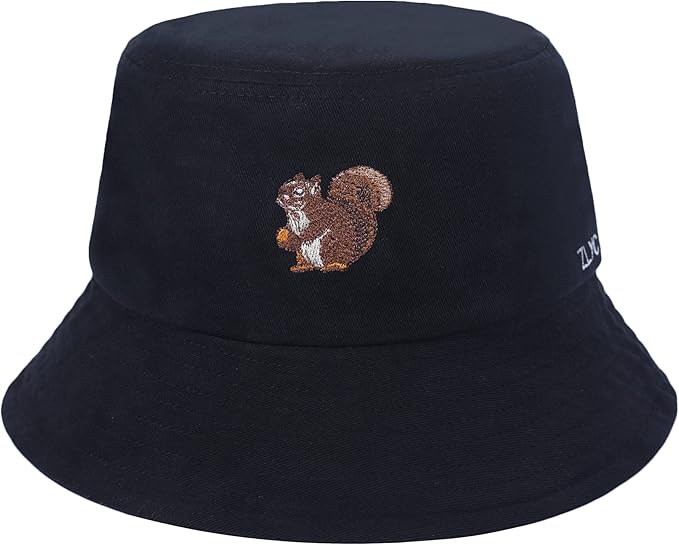 ZLYC Unisex Fashion Embroidered Bucket Hat Summer Fisherman Cap for Men Women