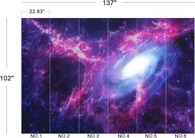 Cliouar-Space Background with Nebula and Galaxy Peel and Stick 137" x 102"