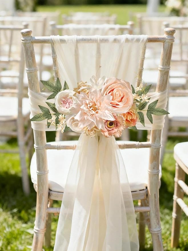 Artificial Flowers,Champagne Pink Silk Fake Flowers for DIY Wedding Bridal Bouquets, Wedding Cake Flowers for Table Centerpieces Baby Shower Birthday Party Home Decorations