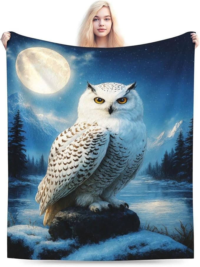 Owl Blanket Cute Owl Throw Blanket Soft Cozy Fleece Fuzzy Stuffed Plush Flannel Gifts for Girls Women Boys Kids Adults50 X60