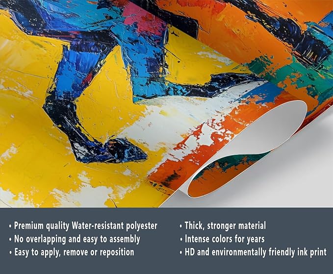 Abstract Horse Wall Mural, Colorful Horse Art 3D Wall Murals, Bold Abstract Animal Wallpaper Mural, for Living Room Bedroom Large Wallpaper Indoor Decor 197" W x124.8 H