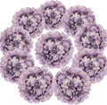 Flojery Silk Hydrangea Heads Artificial Flowers Heads with Stems for Home Wedding Decor,Pack of 10 (Dream Purple)