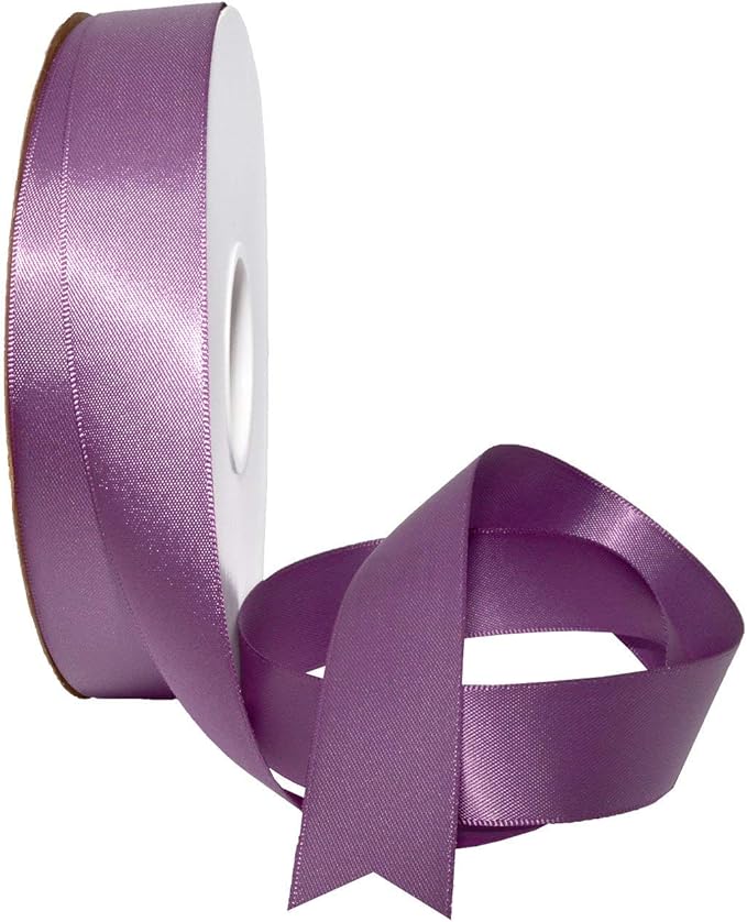 Morex Ribbon Double Face Satin Ribbon 7/8" X 50 YD Amethyst Ribbon for Gift Wrapping, Birthday Gift Cards, Satin Dress for Women, Silk Ribbons for Crafts, Wedding Gifts for Couple