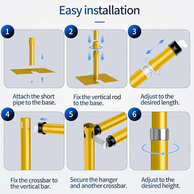8.9x10ft Pipe and Drape Backdrop Stand, Double Crossbar, Heavy Duty Adjustable Background Frame with Metal Base for Parties Photography Wedding Photoshoot Decoration - Gold