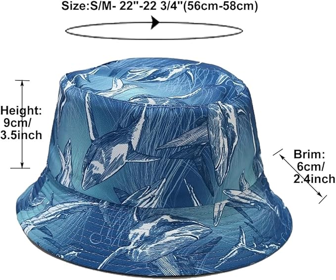 Quanhaigou Bucket Hat for Men Women,Packable Reversible Printed Sun Hats,Fisherman Outdoor Summer Travel Hiking Beach Caps