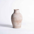 Handmade Rustic Ceramic Decorative vase, 8.3 x 5.5 inches, Off-White, Handcrafted in Vintage Style, Complements Rustic, Country, and Various Decor Themes.