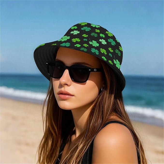 Bucket Hat for Women Men Unisex Sun Cap Packable Outdoor Fisherman Hat Headwear,Reversible Double-Side-Wear