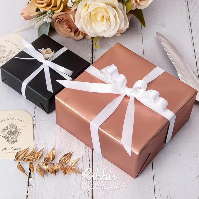 Ribbli White Satin Ribbon Double Faced Satin 1/2 inch x Continuous 50 Yards-White Ribbon for Gift Wrapping Crafts Wedding Decoration Bows Bouquet Floral Arrangement