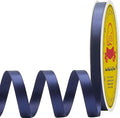 Double Face Navy Blue Satin Ribbon 3/8 inch X 50 Yards Polyester Navy Blue Ribbon for Gift Wrapping Very Suitable for Weddings Party Invitation Decorations and More
